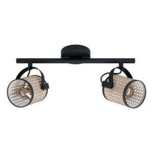 Black rustic ceiling spotlight steel, Tjesse