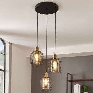 Black industrial pendant light steel, Maida