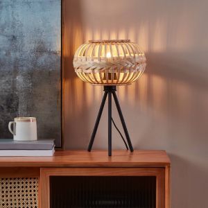 Brown rustic table lamp metal, Firenze, with switch