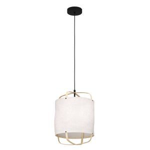 White retro pendant light fabric, Rocco