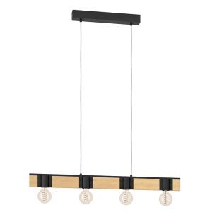 Brown rustic table lamp wood, Angela