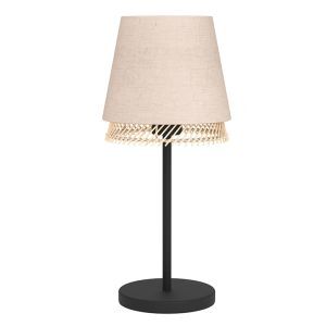 Beige table lamp fabric, Ruby, with switch