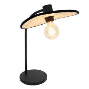 Brown rustic table lamp wood, Jillah, with switch