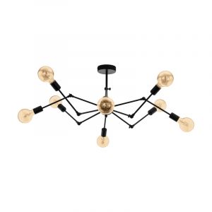 Black modern pendant light steel, Okke
