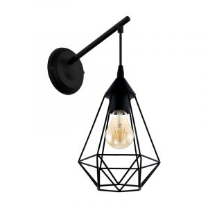 Black industrial wall light steel, Costel