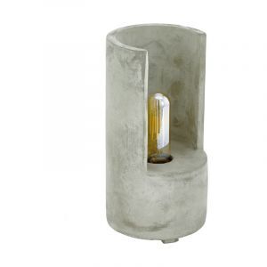 Concrete table lamp grey, Elmas, with switch