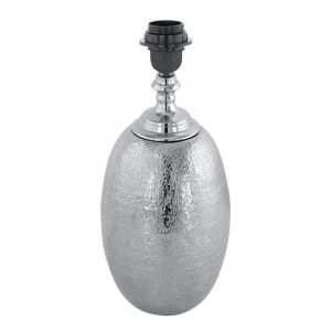 Nickel retro table lamp without shade aluminium, Abdel, with switch