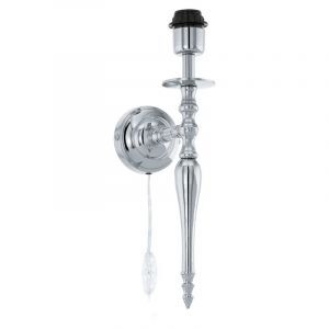 Nickel design wall light without shade aluminium, Mason, with switch