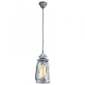 Silver vintage pendant light glass, Abetone