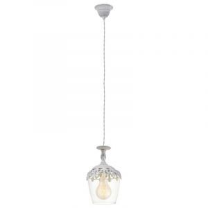 White rustic pendant light glass, Fredda