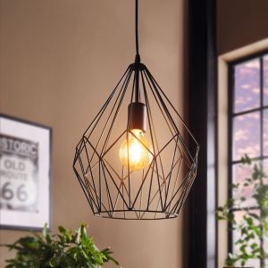Black industrial pendant light metal, Acri