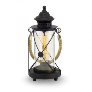 Black classic table lamp steel, Katoo, with switch