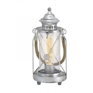 Silver classic table lamp steel, Katoo, with switch