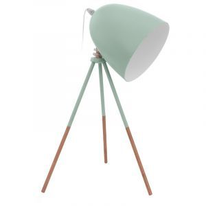 Green industrial table lamp metal, Jezebel, with switch