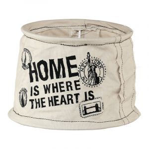 Gray Lampshade Noah, Fabric, Country