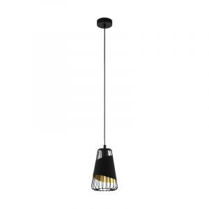 Black retro pendant light metal, Joost
