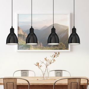 Black industrial pendant light metal, Lavinio