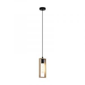Wood pendant light brown, Elroy