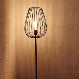 Black modern floor lamp metal, Kitana, with switch