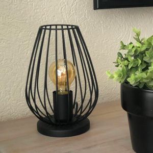 Black modern table lamp metal, Kitana, with switch