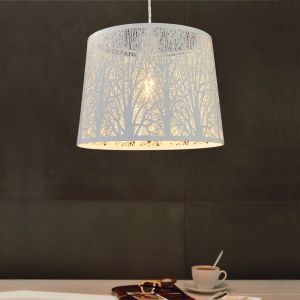White rustic pendant light steel, Nika