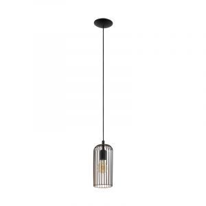 Black industrial pendant light steel, Silje
