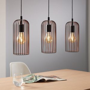 Black industrial pendant light steel, Silje