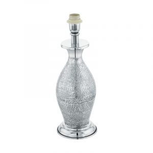 Chrome design table lamp without shade metal, Abdel, with switch