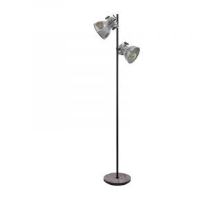 Wood floor lamp brown, Angelina, with switch