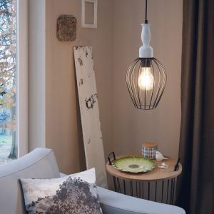 Black retro pendant light metal, Aileen