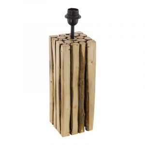 Wood table lamp without shade brown, Kick, with switch