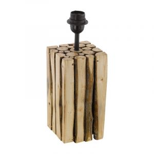 Wood table lamp without shade brown, Kick, with switch