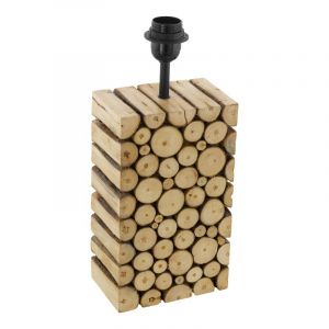 Wood table lamp without shade brown, Kick, with switch