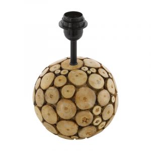 Wood table lamp without shade brown, Kick, with switch