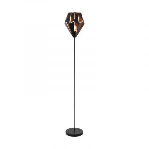 Black modern floor lamp metal, Acri, with switch