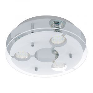 Chrome modern flush ceiling light stainless steel, Annelinde