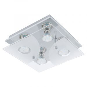 Chrome modern flush ceiling light stainless steel, Annelinde