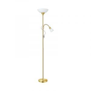 Golden reading floor lamp plastic, Burgo, with switch