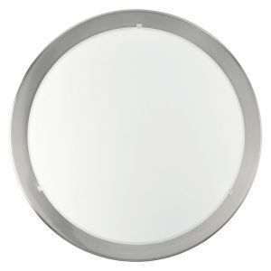 Nickel flush ceiling light glass, Agena