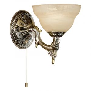 Bronze design wall light glass, Eugine, with pull switch