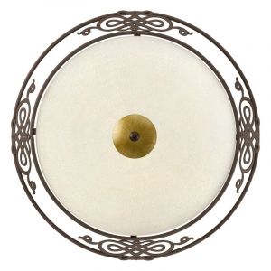 Brown classic flush ceiling light glass, Denia