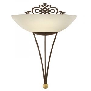Brown rustic wall light glass, Denia