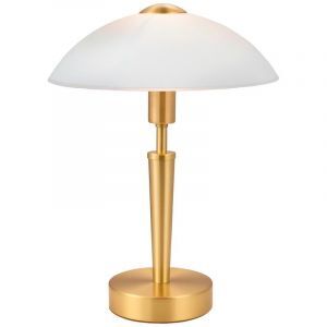 Golden classic table lamp glass, Miam, with touch dimmer
