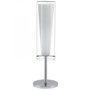 Chrome design table lamp glass, Barceno, with switch