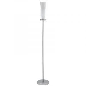 Chrome design floor lamp glass, Barceno, with switch