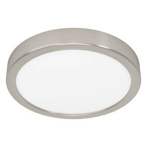 Nickel flush ceiling light steel, Geraldo, 17W, 3000K LED