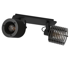 Black industrial ceiling spotlight wood, Randy