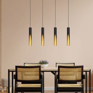 Golden modern pendant light aluminium, Aloysius