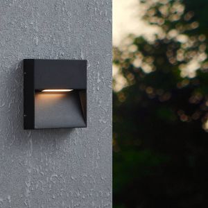 Black modern outdoor light aluminium, Lamar, 4,8W, warm to cold white adjustable LED, IP65