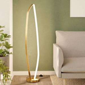 Golden design floor lamp aluminium, Samson, 25,2W, 3000K LED, with switch